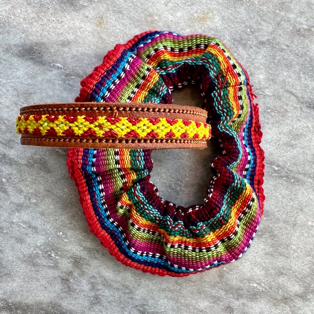 Leather Bracelet & Scrunchie Set -NEW